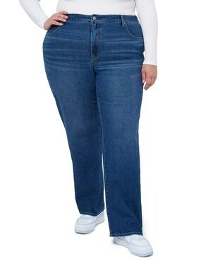 Edited by Remi Bader Women's Loose Straight Jean Plus Size 18W Light Wash
